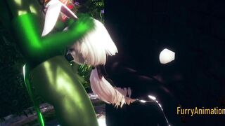 Furry Yaoi 3D White Rabbit Gaped by Dragon's Thick Creampie Load