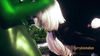 Furry Yaoi 3D White Rabbit Gaped by Dragon's Thick Creampie Load