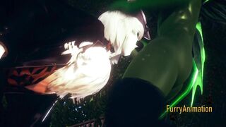 Furry Yaoi 3D White Rabbit Gaped by Dragon's Thick Creampie Load