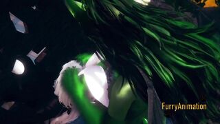 Furry Yaoi 3D White Rabbit Gaped by Dragon's Thick Creampie Load