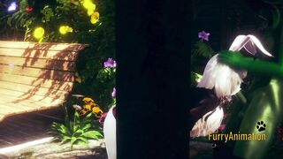 Furry Yaoi 3D White Rabbit Gaped by Dragon's Thick Creampie Load