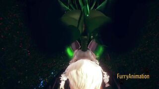 Furry Yaoi 3D White Rabbit Gaped by Dragon's Thick Creampie Load
