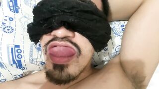 Daddy Miguel’s thick cock destroys his boy messy gagging solo