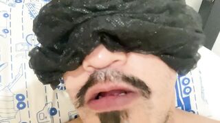 Daddy Miguel’s thick cock destroys his boy messy gagging solo