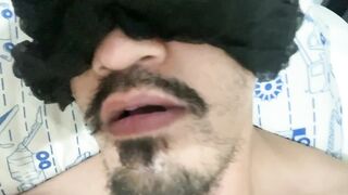 Daddy Miguel’s thick cock destroys his boy messy gagging solo