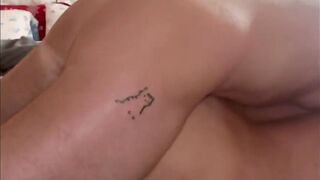 Rough Massage Creampie destroys straight bottom tight hole