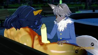 Giant horse rips fox’s tight hole raw yaoi 3D creampie