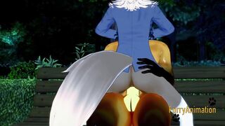 Giant horse rips fox’s tight hole raw yaoi 3D creampie