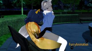 Giant horse rips fox’s tight hole raw yaoi 3D creampie
