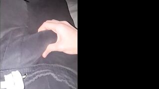 Late night quickie through see through pantyhose cum explosion