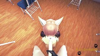 Two foxes yank each other off in class yaoi madness