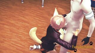 Two foxes yank each other off in class yaoi madness