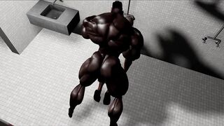 BBC muscle studs destroy in brutal gay sims animation