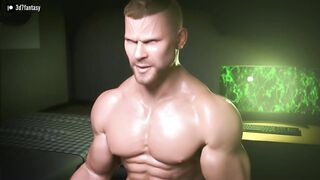 Muscle man takes growth pills and gets a monster cock with dick growth