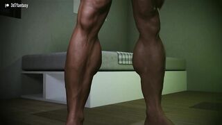 Muscle man takes growth pills and gets a monster cock with dick growth