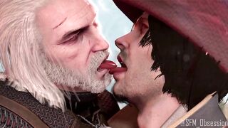 Geralt 3D Gay Game Tongue Slick Kissing Cartoon HD