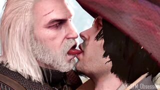 Geralt 3D Gay Game Tongue Slick Kissing Cartoon HD