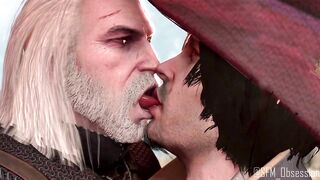 Geralt 3D Gay Game Tongue Slick Kissing Cartoon HD