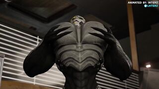 Aliens grow his furry muscle till his gay cock bursts the animation