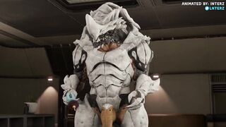 Aliens grow his furry muscle till his gay cock bursts the animation