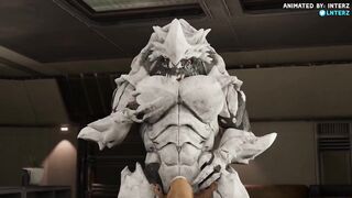 Aliens grow his furry muscle till his gay cock bursts the animation