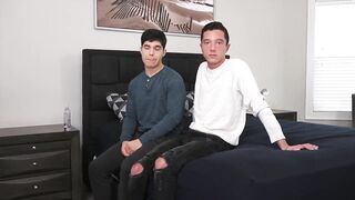 Kyle Lovern destroys straight guy Charles Owens raw huge cock bareback
