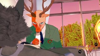 Louse gets throat wrecked by Legosi in 3D yaoi blowjob
