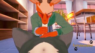 Louse gets throat wrecked by Legosi in 3D yaoi blowjob