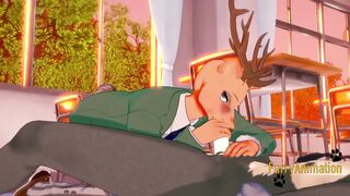 Louse gets throat wrecked by Legosi in 3D yaoi blowjob