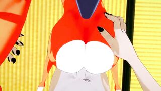 Shiro & Naru Hard Furry Yaoi Fucked in Japanese Room Creampie Cum
