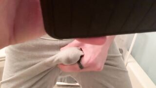Gym shorts soaked with thick ropes of cum before shower ruined mess