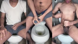 My First Toilet Session Destroyed By His Own Cumshot