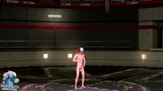 Muscle growth animation turns slow twink into throbbing hung stud