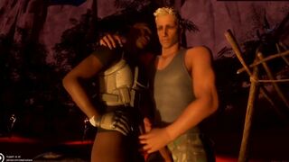Big European cock pounds femboy jungle camp
