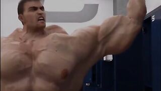 Gary’s gay muscle transformation huge gay cock bulges apart