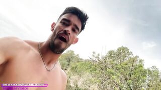 Hot fitness guy strips naked in public Argentina challenge