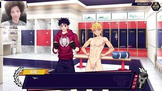 Twink jock gets choked raw in anime gay hentai game solo play