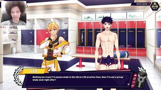 Twink jock gets choked raw in anime gay hentai game solo play