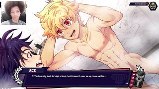 Twink jock gets choked raw in anime gay hentai game solo play
