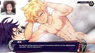 Twink jock gets choked raw in anime gay hentai game solo play