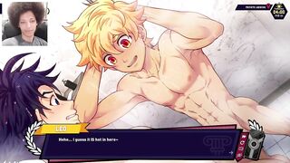 Twink jock gets choked raw in anime gay hentai game solo play