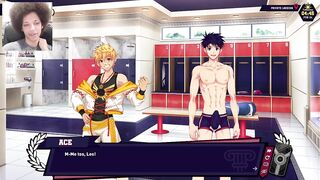 Twink jock gets choked raw in anime gay hentai game solo play