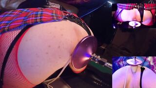 Screaming twink gets destroyed by daddy's anal fuck machine
