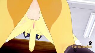 Furry Futanari 3D dog fucks Egypt cat