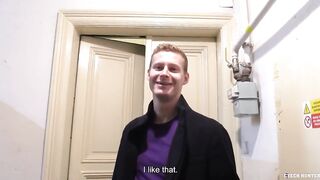Straight guy earns cash by getting throat fucked bareback on camera