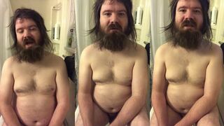Venting big belly hairy armpits gay peeping chubby guy solo