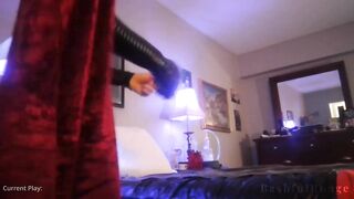 Twink Femboy Soaked in Thigh Highs Chastity Cage Solo Fisting Huge Bad Dragon Dildo