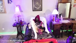 Twink Femboy Soaked in Thigh Highs Chastity Cage Solo Fisting Huge Bad Dragon Dildo