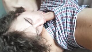 Stepdaddy caught me filming and blew my twink lips raw