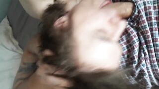 Stepdaddy caught me filming and blew my twink lips raw